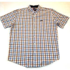Chaps Plaid Easy Care Short Sleeve Button Down Shirt XL